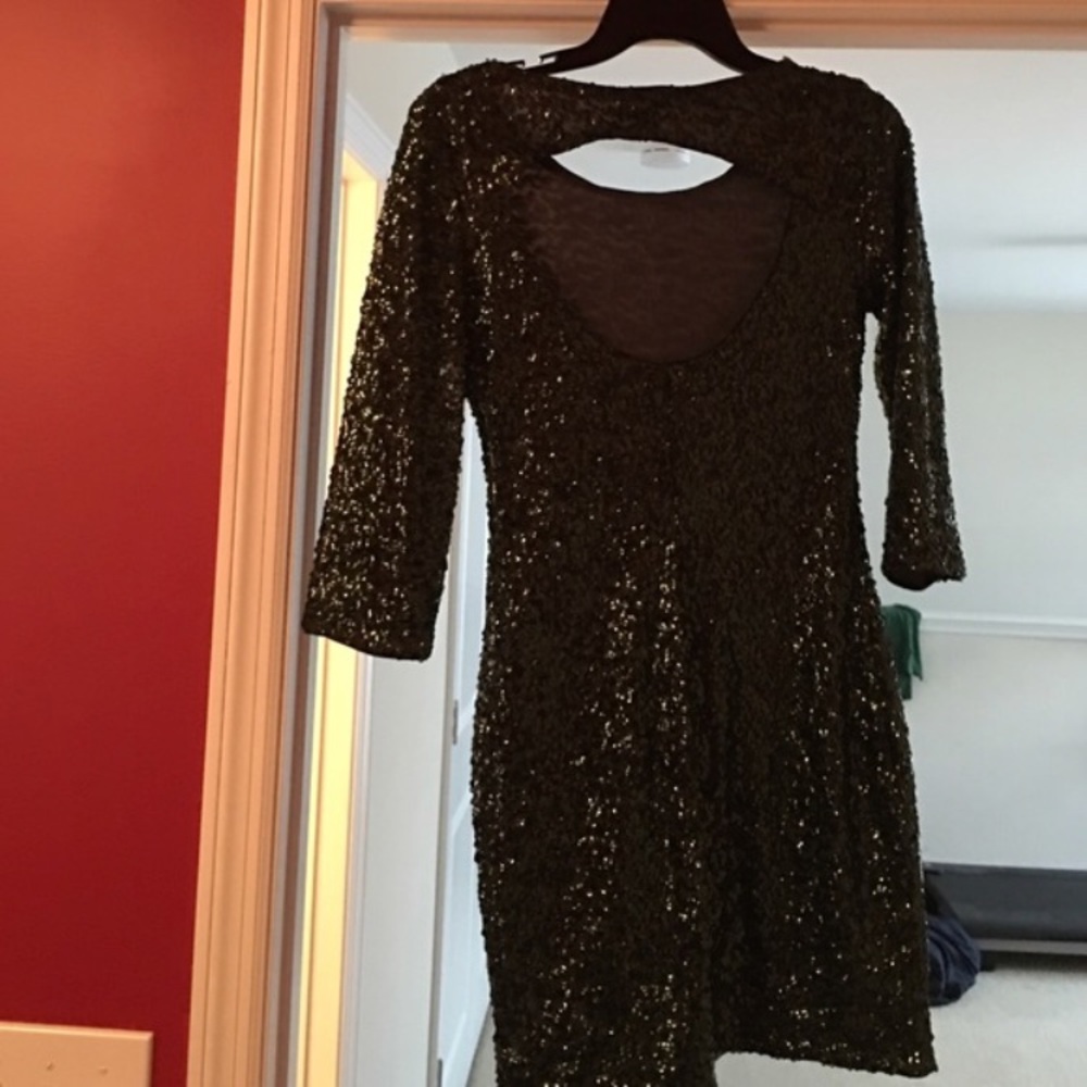 Green Sequined Express Cocktail Dress